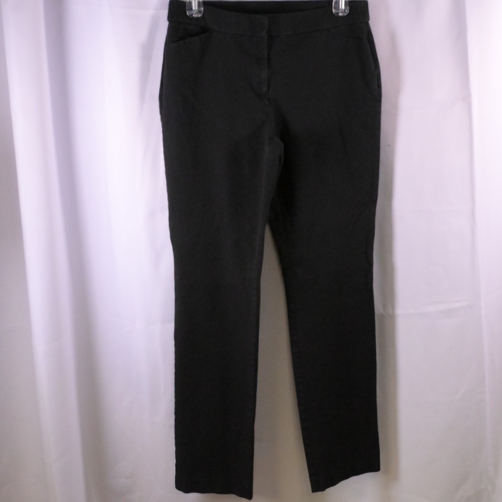 Chico's Black Cotton Blend Mid-Rise Tailored Dress Pants Women's 0 US 4 30x29